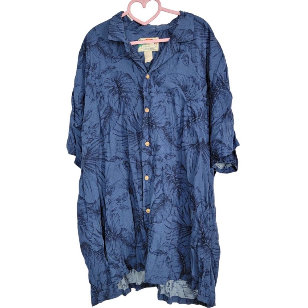 Paradise Found Shirt Selleck Magnum PI Hawaiian Palm Tree Casual Rayon Mens 3XL